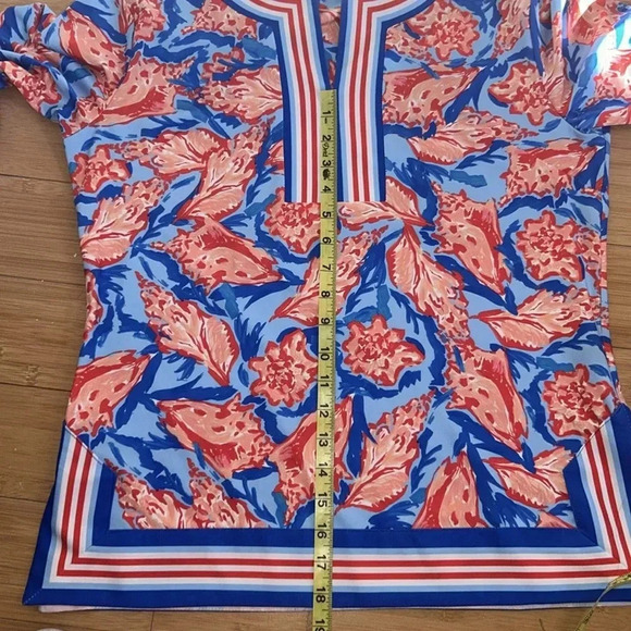 Jean-Pierre Klifa Paris 3/4 Sleeve Colorful Pattern Blouse size Medium - Picture 10 of 10